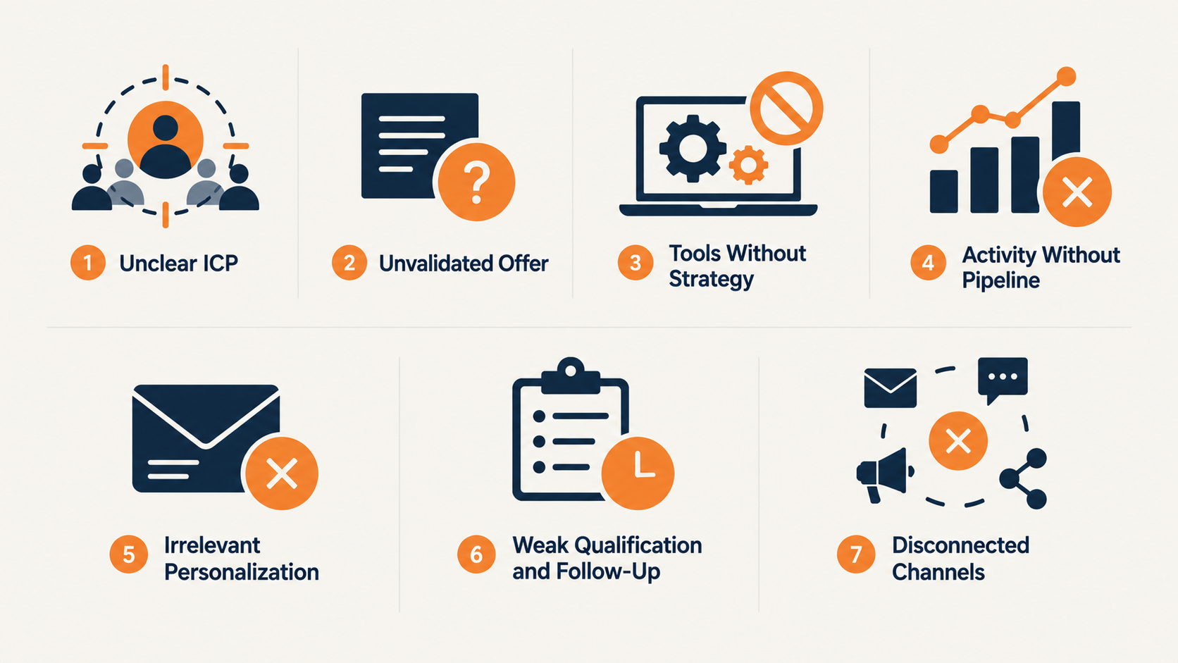 7 sales prospecting mistakes that hinder lead generation and sales growth.